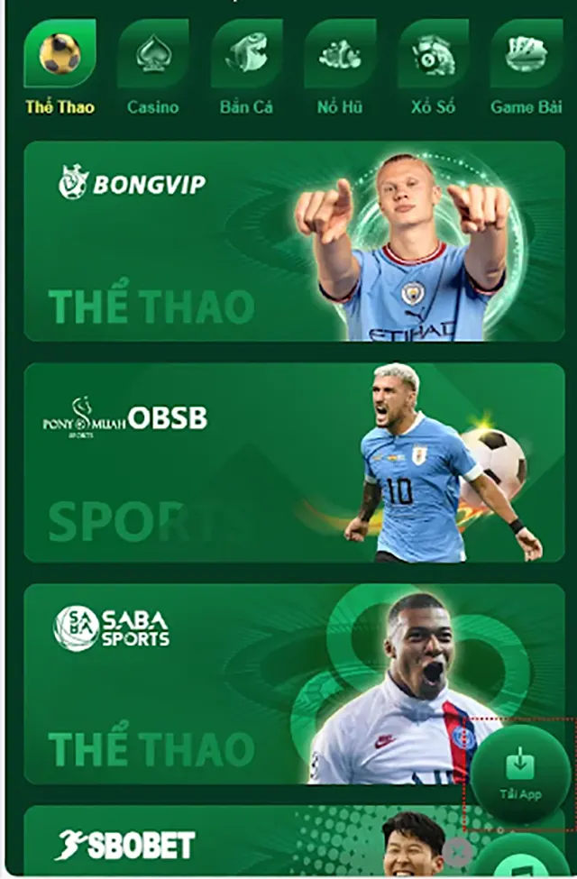 Cược thể thao BONGVIP với đa dạng sảnh