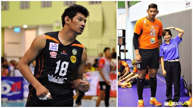 Wutthichai Suksala với chiều cao 2m24 đang dẫn đầu trong danh sách top cầu thủ bóng chuyền cao nhất thế giới