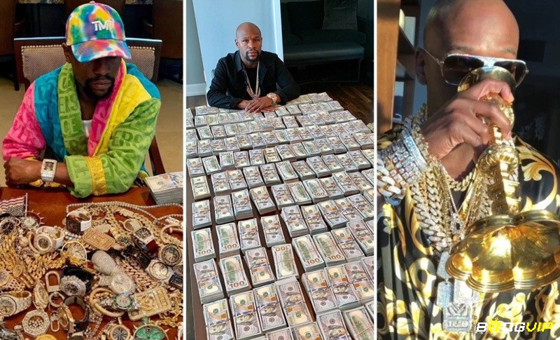 Mayweather thường xuyên thể hiện sự giàu có bằng cách khoe tiền