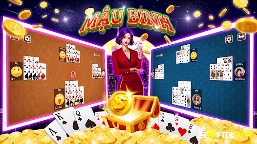 Giao diện game Mậu Binh nơi người chơi sắp xếp 13 lá bài thành 3 chi theo quy tắc mạnh yếu để tối ưu hóa cơ hội chiến thắng