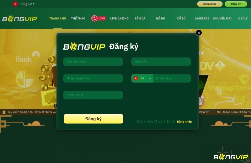 Cách đăng ký tài khoảng để tham gia các game bắn cá 3D đổi thưởng tại Bongvip