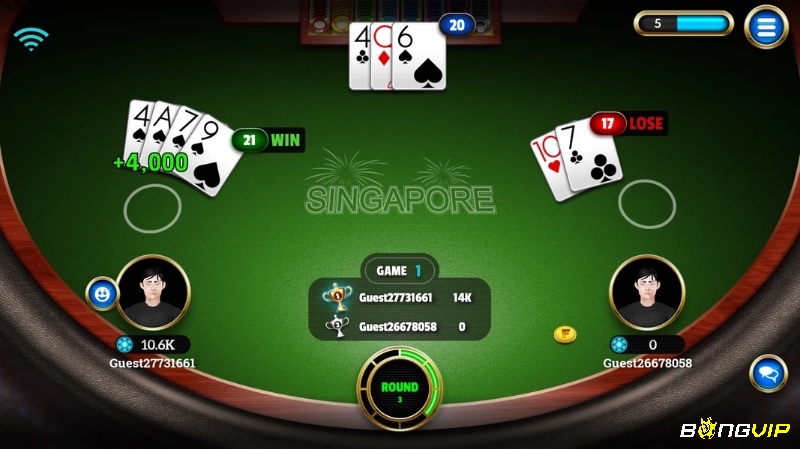Phiên bản Blackjack APK giao diện tối (Dark mode) giúp giảm mỏi mắt và mang đến trải nghiệm chơi game hiện đại, tiện lợi