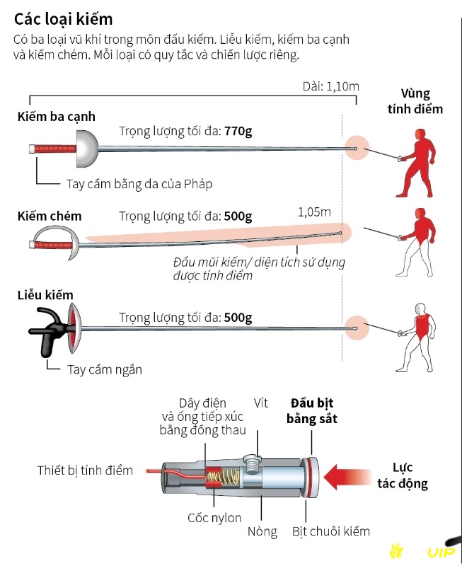 Ba phân môn đấu kiếm Olympic thể hiện sự đa dạng về kỹ thuật, chiến thuật và tốc độ, tạo nên những màn so tài kịch tính và hấp dẫn