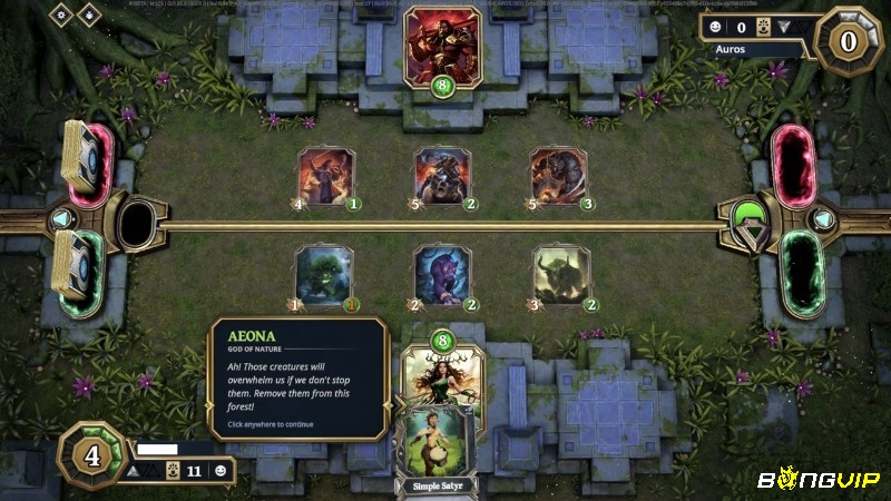Trận đấu thẻ bài trong Gods Unchained với các lá bài NFT và token GODS