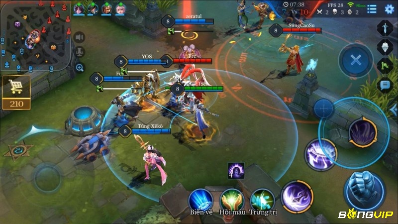 Game MOBA mobile đòi hỏi khả năng phối hợp và chiến lược đội nhóm vượt trội.