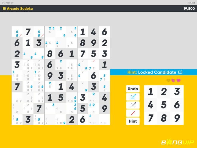 Giao diện trang web Sudoku nổi tiếng như Sudoku Kingdom trên trình duyệt
