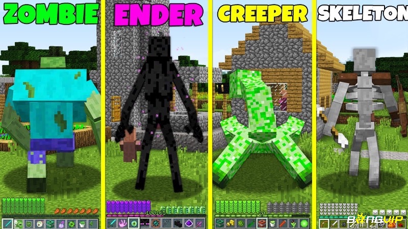 Hiểu rõ hành vi và điểm yếu của quái vật sẽ giúp bạn sinh tồn hiệu quả hơn trong Minecraft.
