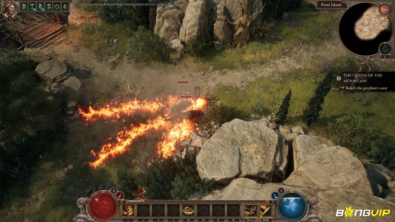 Chiến binh đối đầu quái vật thần thoại trong khung cảnh Hy Lạp cổ đại trong game offline cho android Titan Quest: Legendary Edition