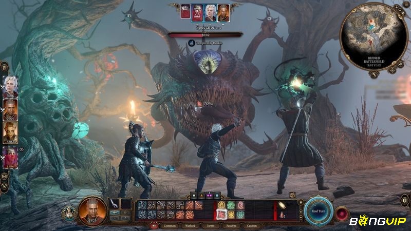 Trận chiến turn-based trong game offline cho android Baldur's Gate II với hệ thống phép thuật phức tạp