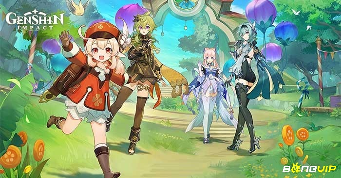 Giao diện game android hành động Genshin Impact với thế giới mở rộng lớn trong game