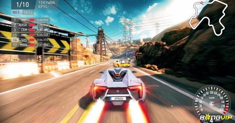 Cảm giác đua tốc độ cao trong những cuộc đua kịch tính trong các game đua xe