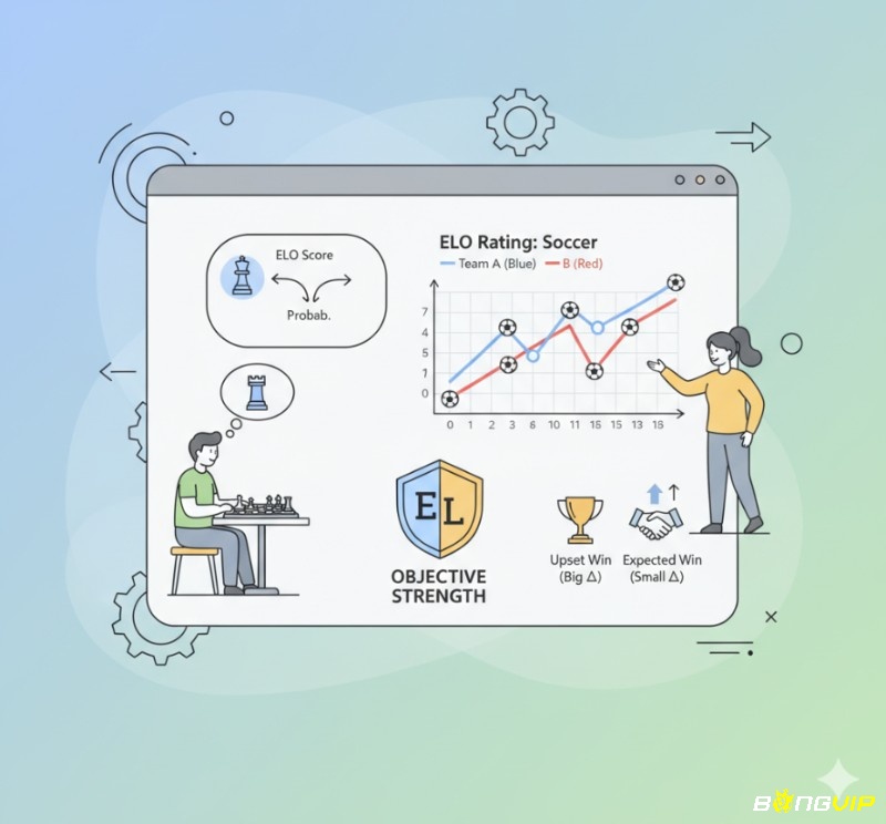 Người chơi cờ vua và người hâm mộ bóng đá phân tích hệ thống ELO rating để đánh giá sức mạnh đội bóng