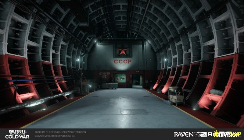 Hành lang văn phòng thập niên 80 trong Call of Duty: Black Ops Cold War