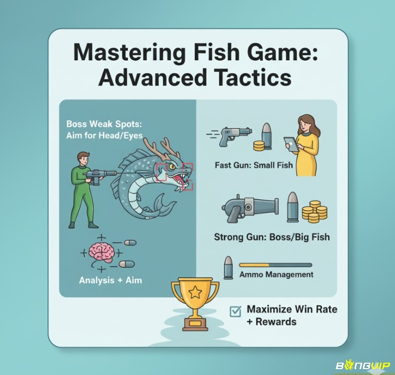 Người chơi game bắn cá học các chiến thuật nâng cao về hitbox trong bắn cá là gì, vũ khí, và quản lý đạn để tối đa hóa chiến thắng