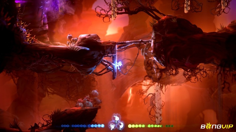 Ori dùng móc dây vượt khe sâu ở Niwen