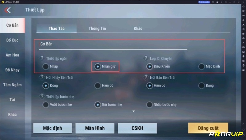Bảng điều khiển CrossFire Legends với phím ảo tối ưu cho điện thoại