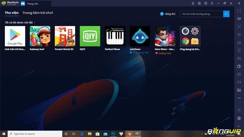 BlueStacks phần mềm giả lập game Android trên PC