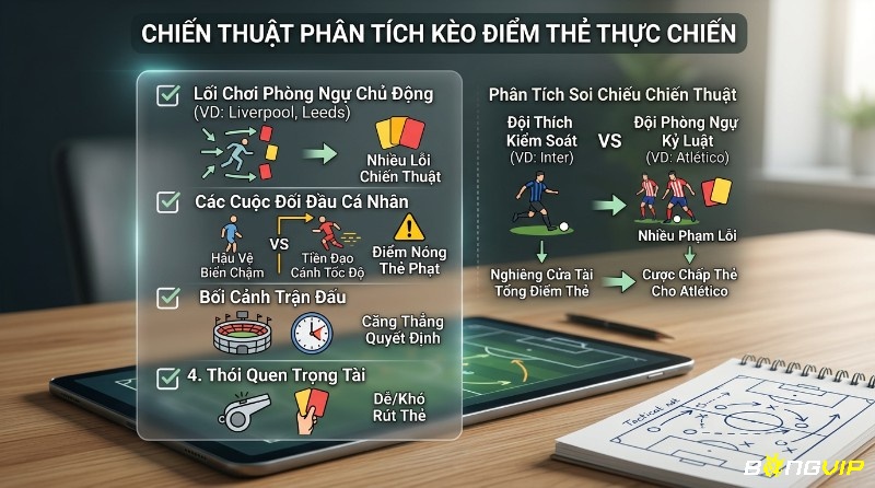 Chiến thuật phân tích kèo điểm thẻ (booking points) là gì thực chiến dựa trên lối chơi phòng ngự, đối đầu cá nhân, bối cảnh trận đấu và thói quen trọng tài, ví dụ Inter vs Atlético