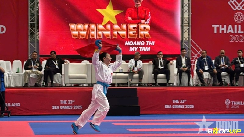 Đội tuyển karate Việt Nam thi đấu tại một giải thể thao quốc tế